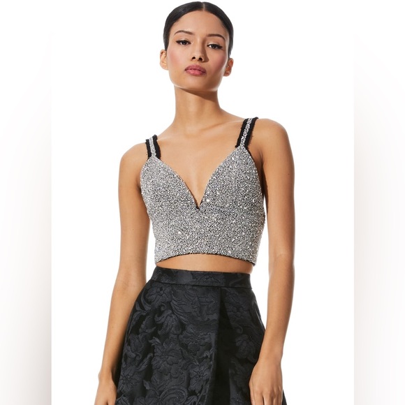 Alice and Olivia Carli Embellished Bra Top - Picture 3 of 11